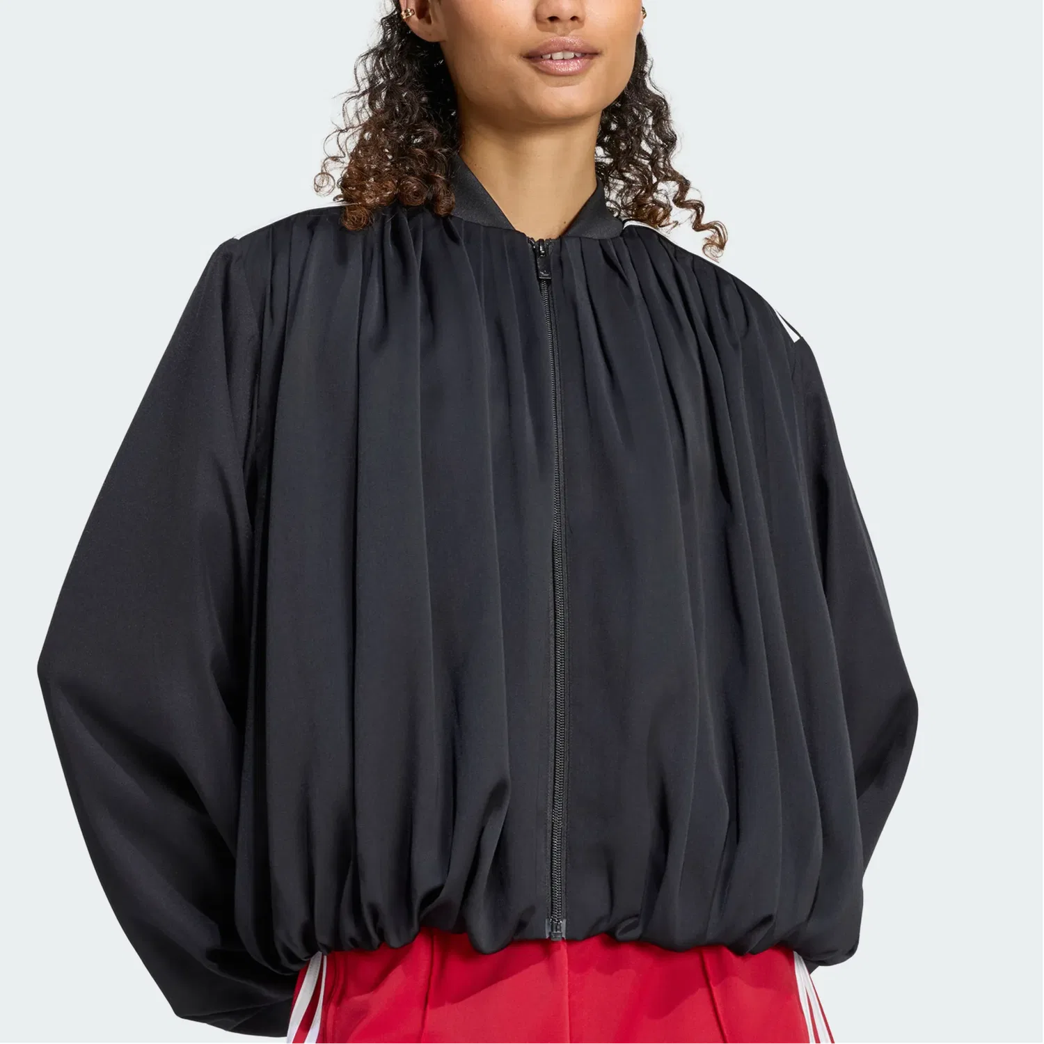 Женская куртка из атласа с длинным рукавом Adidas Originals, Black — фото 3