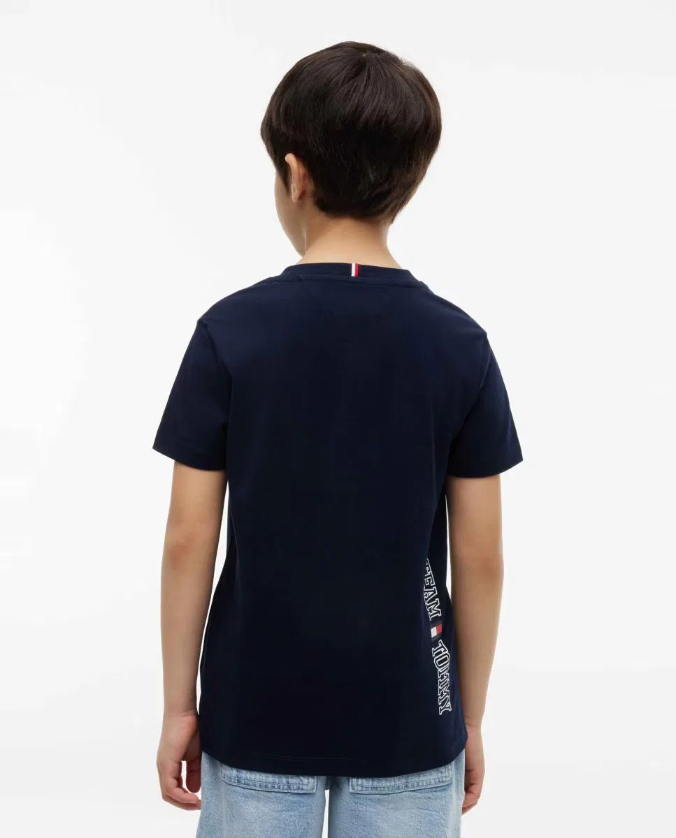 Детская футболка с коротким рукавом, Logo Espalda, Tommy Hilfiger, темно-синий — фото 2