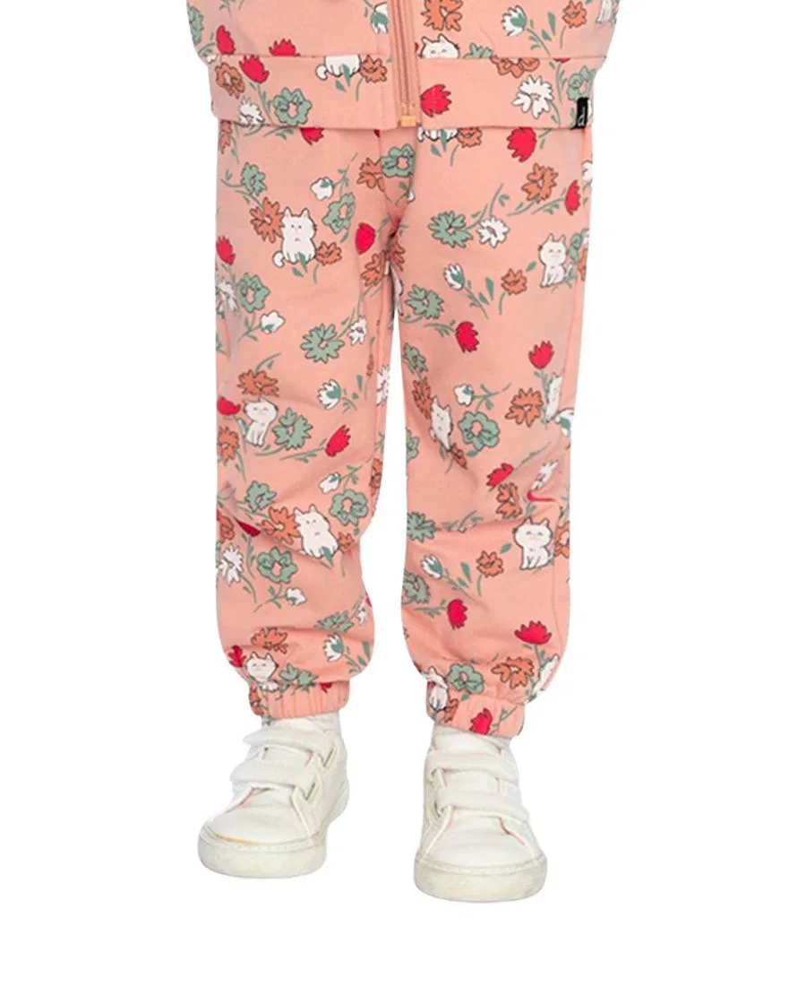 Спортивные брюки из футера с принтом Deux par Deux, Pink Cat Print — фото 2