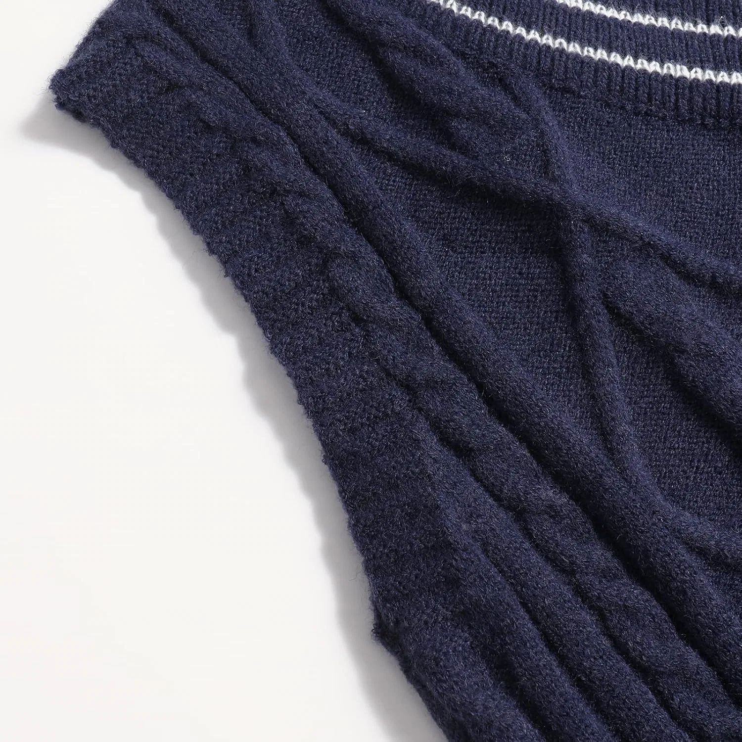 Женский жилет без рукавов с V-образным вырезом, Knit Pullover Top, Bue — фото 2