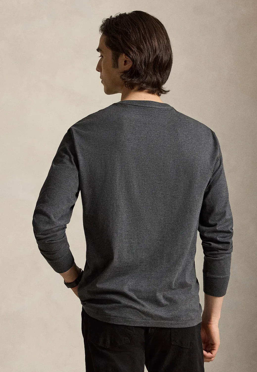 Облегающая трикотажная футболка с длинными рукавами Polo Ralph Lauren, Windsor Heather — фото 3