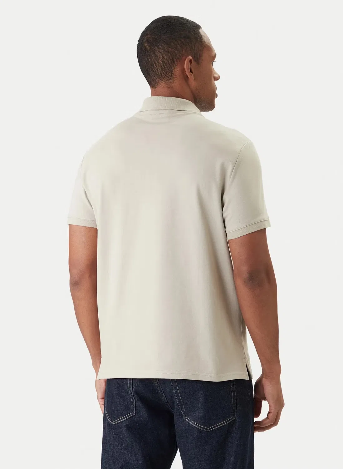Поло с принтом Slim fit pique Calvin Klein, бежевый — фото 2