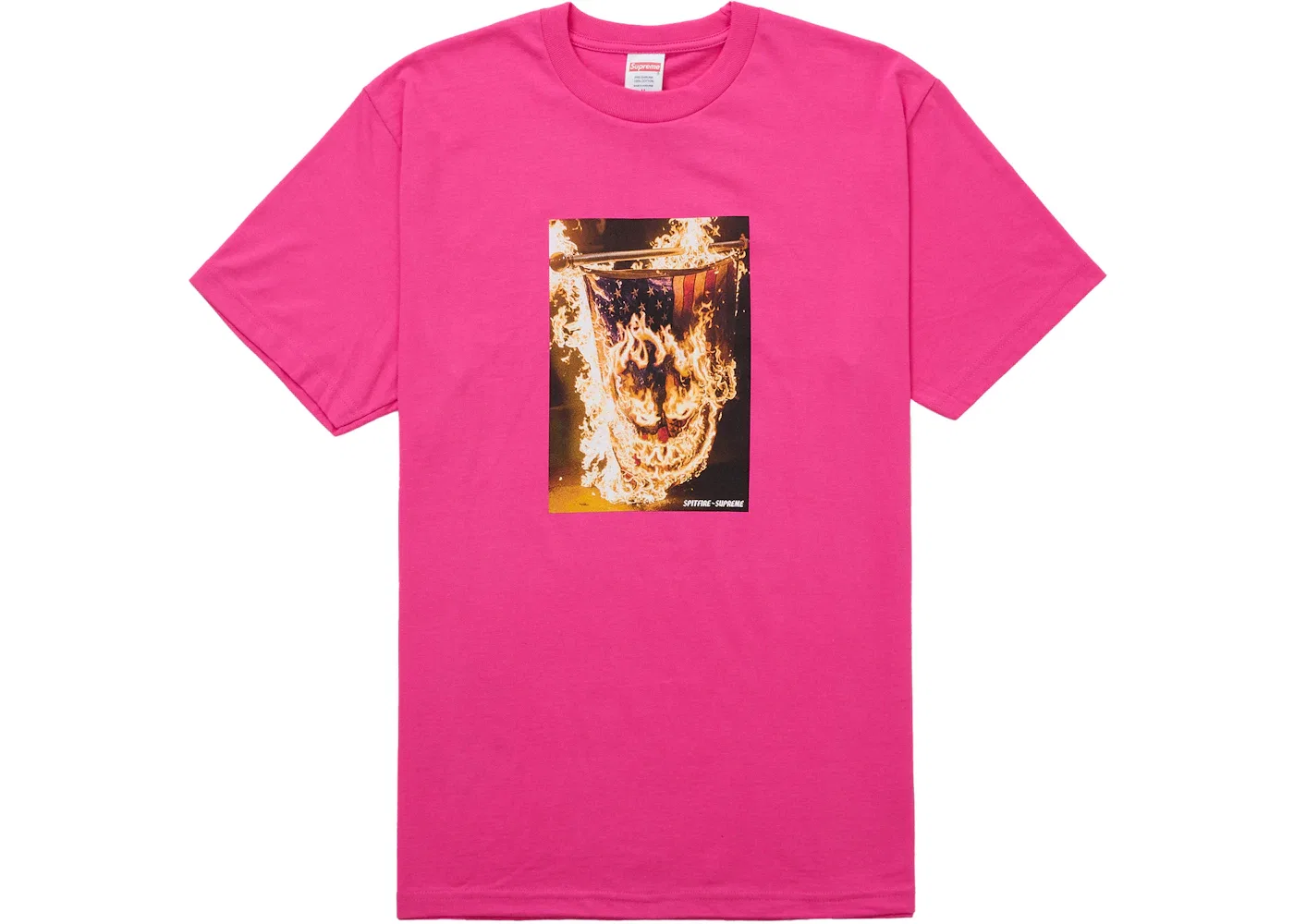 Мужская футболка с принтом Supreme Spitfire Flag Tee, Pink