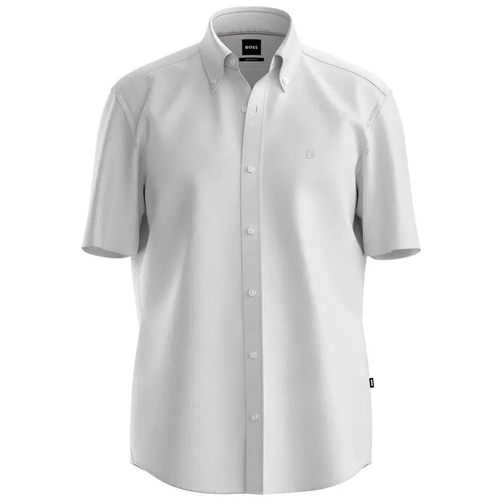 Мужская рубашка с коротким рукавом Liam BD 10262089 BOSS, White