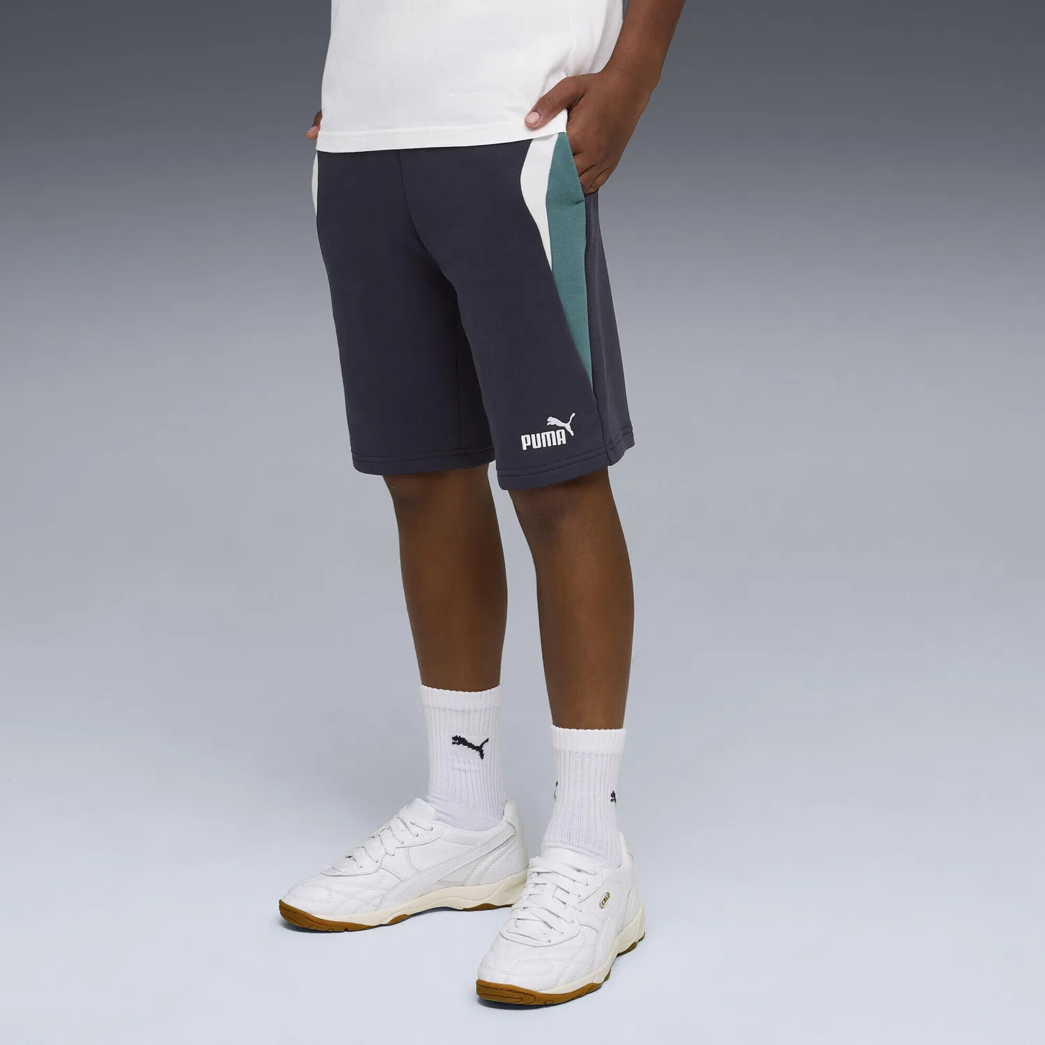 Детские шорты для мальчиков Essentials Block Puma, Navyblau Mitternachtsindigo — фото 2