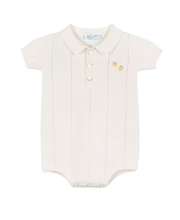 Детский комбинезон для мальчиков хлопковый Lemon Knit Romper Feltman Brothers, Ivory