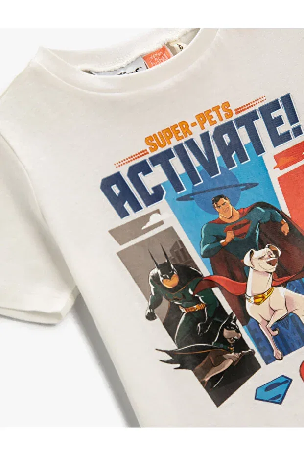 Детская футболка с принтом Super Pets Koton, White/010 — фото 3