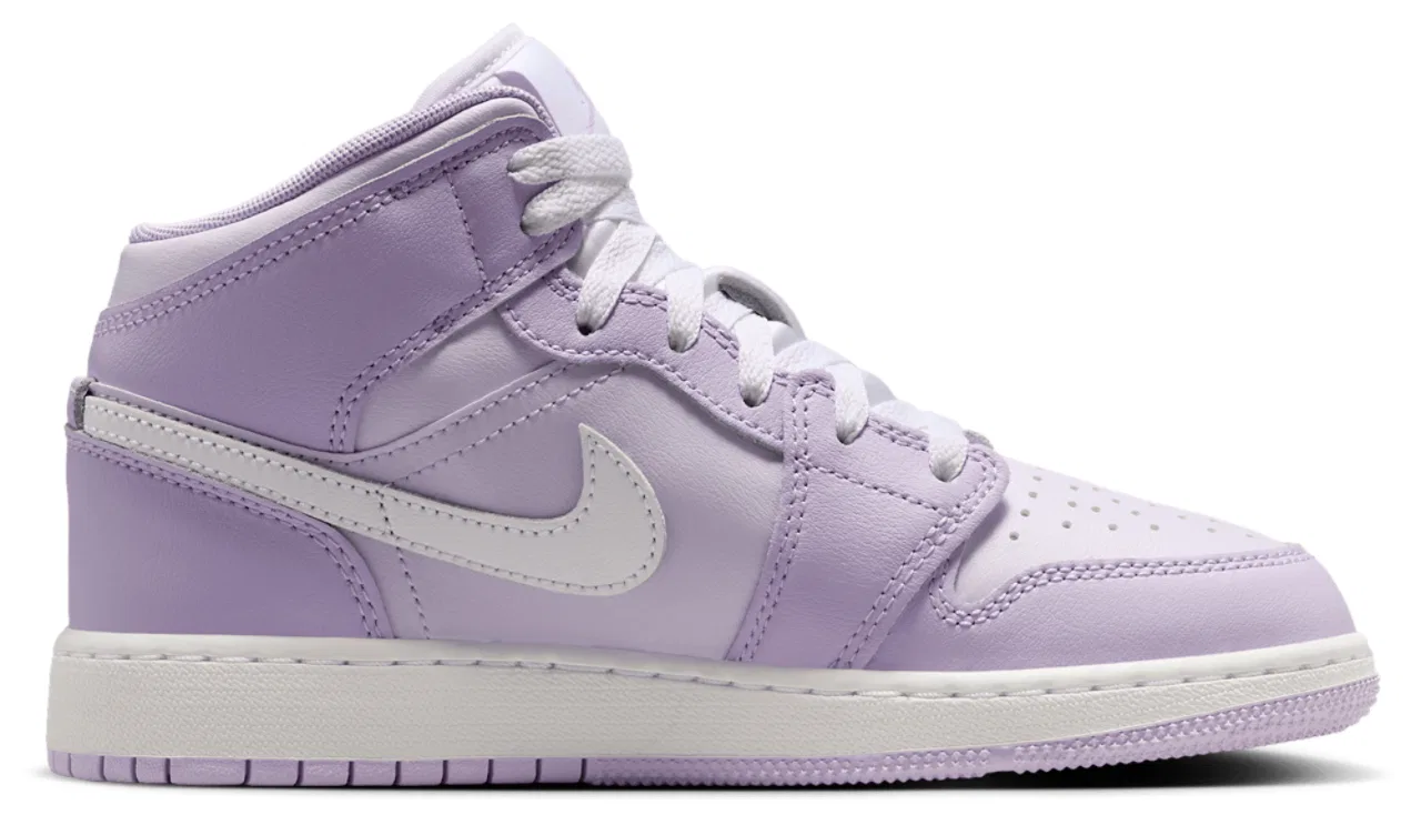 Детские кроссовки для девочек AJ 1 Mid Jordan, фиолетовый/белый