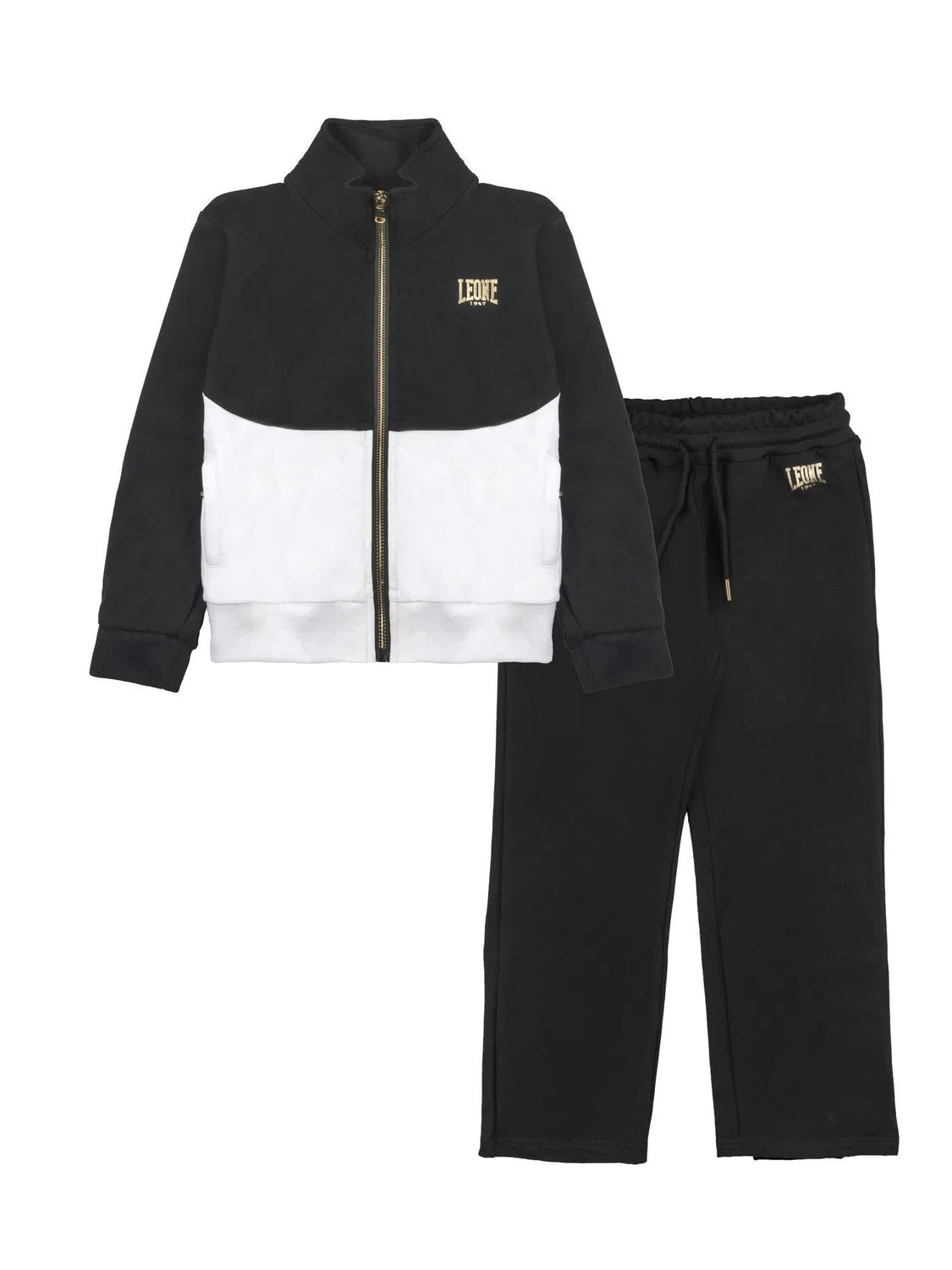 Детский спортивный костюм для девочек Sporty Gold Leone 1947 Apparel, Schwarz Mondgrau