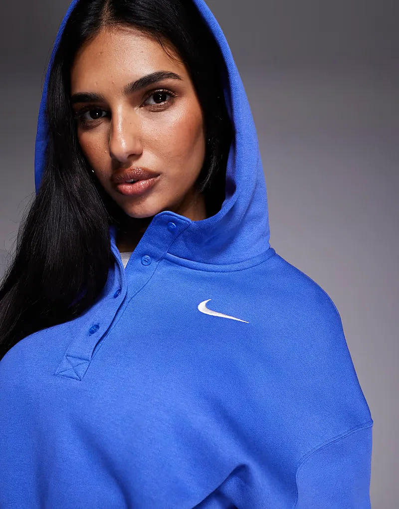Укороченная толстовка оверсайз Nike Phoenix Fleece, синий — фото 2