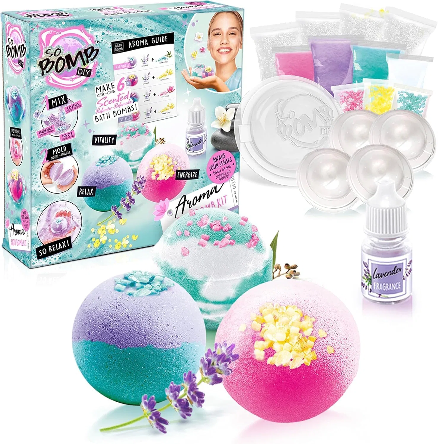 Набор для создания ароматических бомбочек для ванны DIY, Canal Toys, 6 шт, 479 г, Лаванда