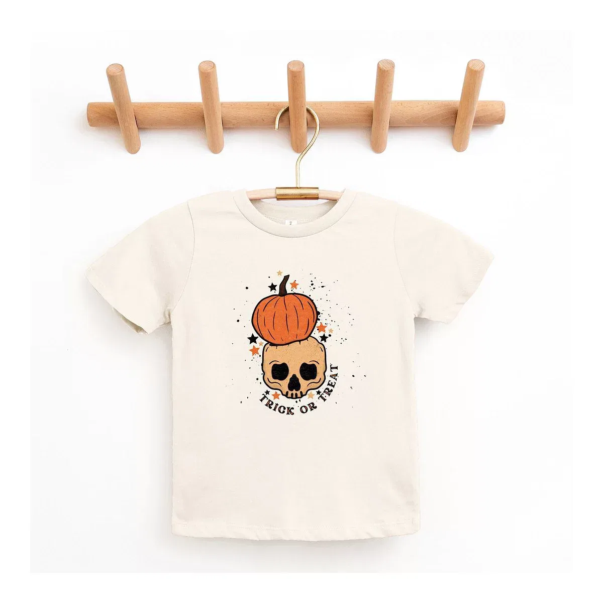 Детская футболка для мальчиков с принтом Trick Or Treat Skull The Juniper Shop, Cream