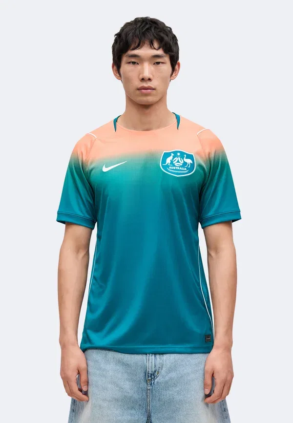 Футбольная джерси с градиентом Australia 2026 Stadium Away Nike Performance Bright Spruce, Orange Pulse, White, белый/оранжевый