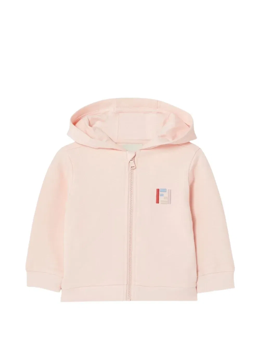 Толстовка на молнии с вышитым логотипом Fendi Kids, розовый