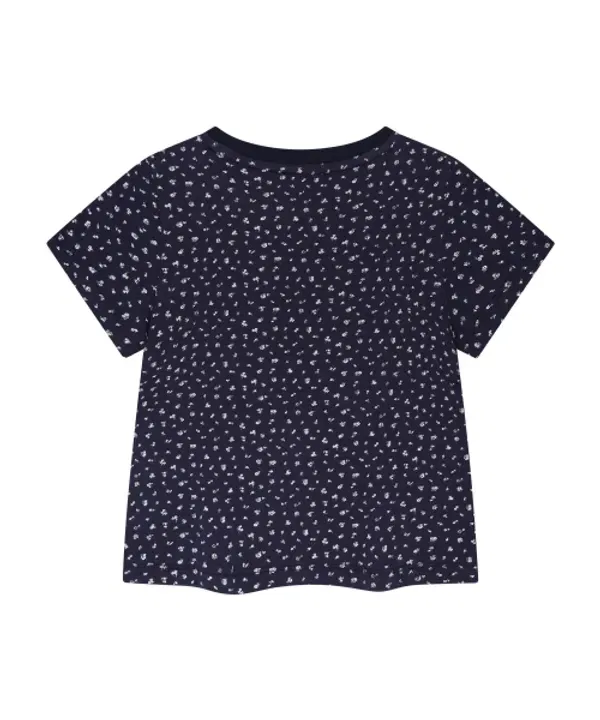 Футболка с принтом All Over Flower, Marithé Kids, Navy — фото 3