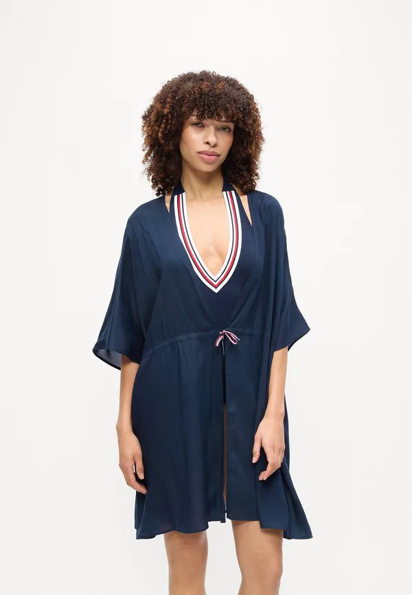 Кафтан, мини-платье-накидка, пляжный аксессуар Tommy Hilfiger, Dark Night Navy — фото 3
