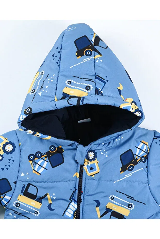 Детское пальто для девочек с принтом Car pattern Baby Minty, Navy Blue — фото 3