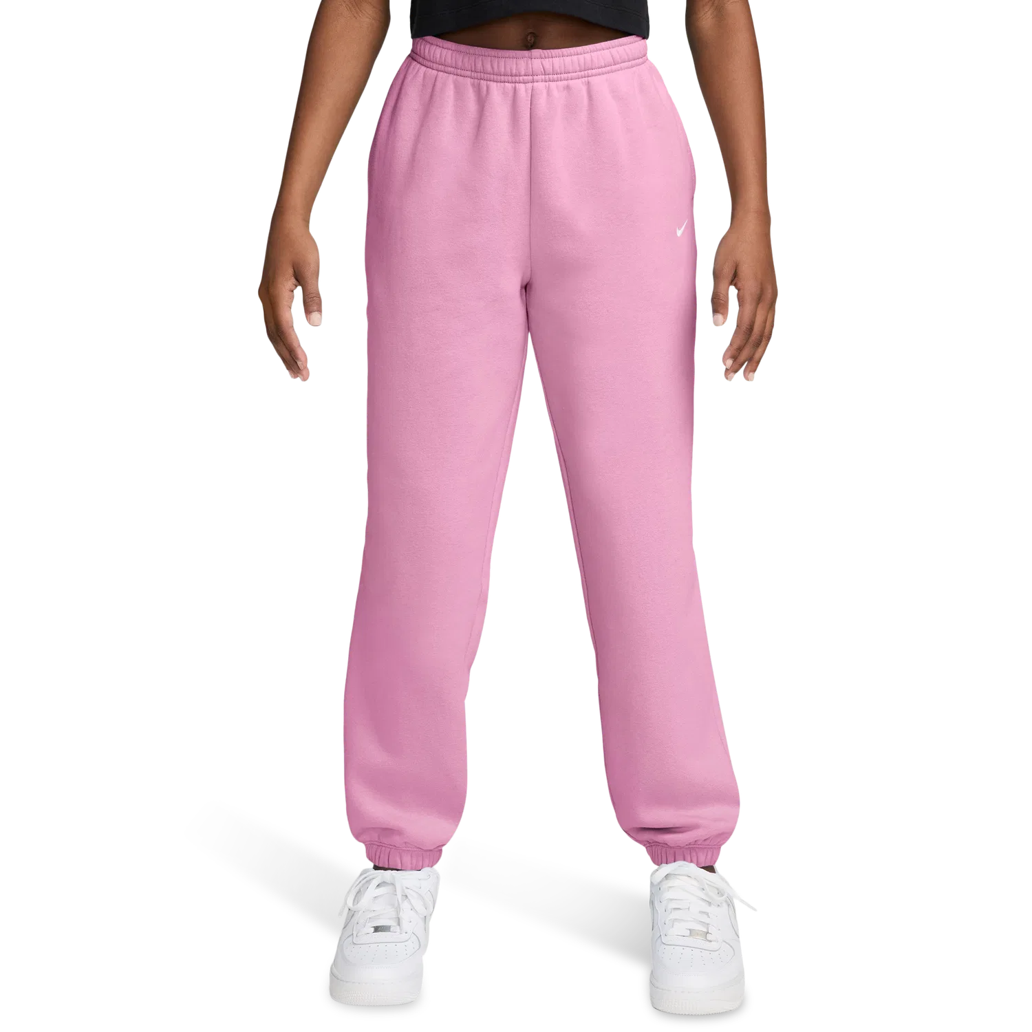 Детские спортивные штаны свободного кроя Nike Studio Fleece, Pink — фото 4