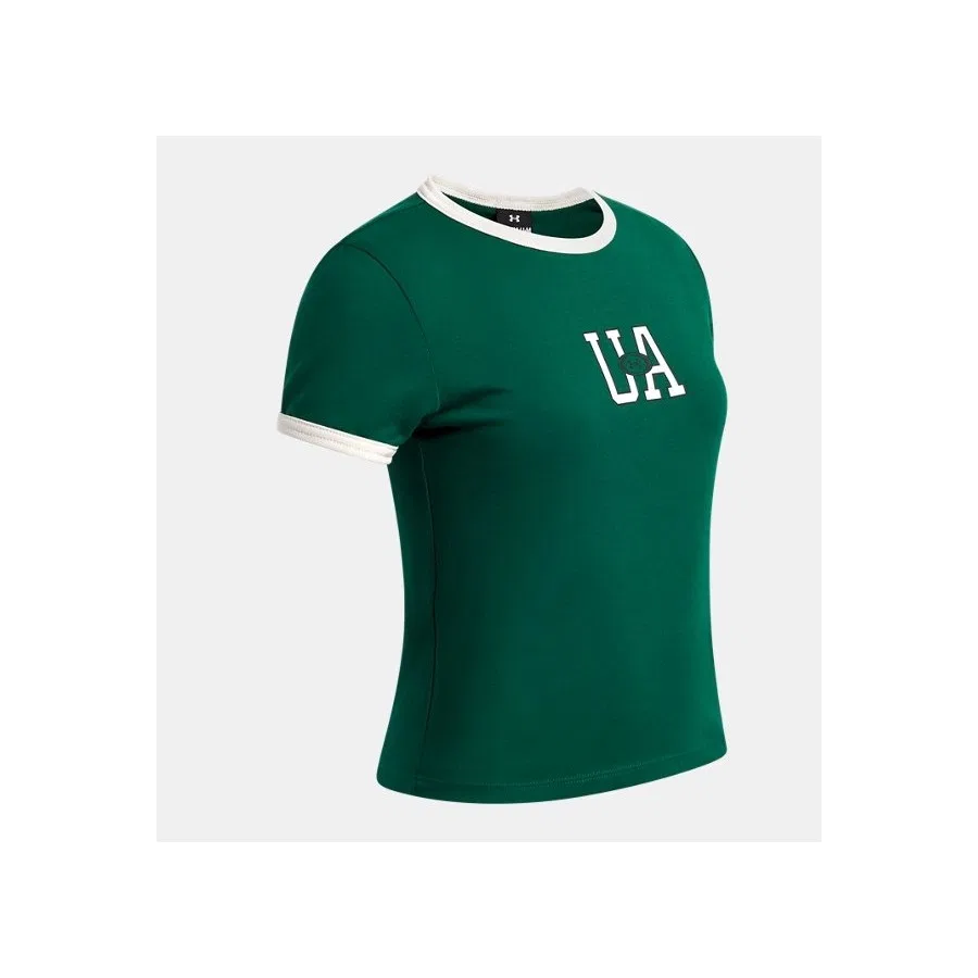 Детская футболка с длинным рукавом UA Ringer Tee Under Armour, Зеленый — фото 3