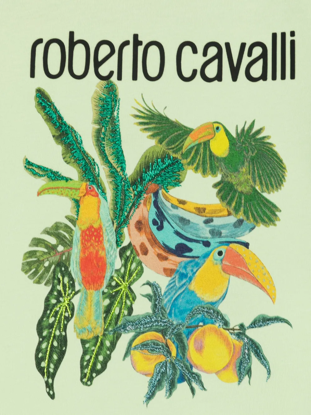 Футболка с круглым вырезом Roberto Cavalli Junior, зеленый — фото 3
