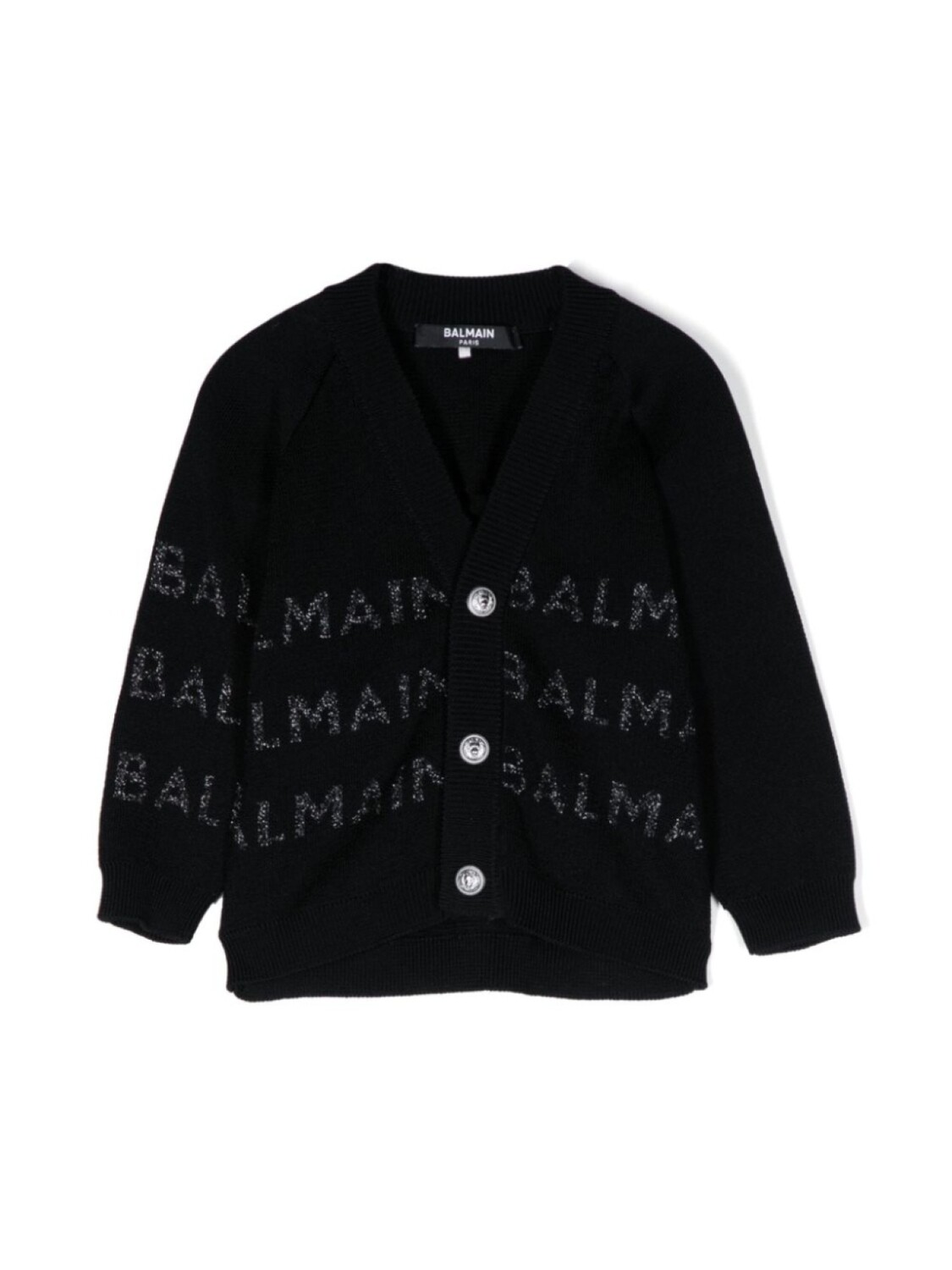

Balmain Kids кардиган с жаккардовым логотипом, черный