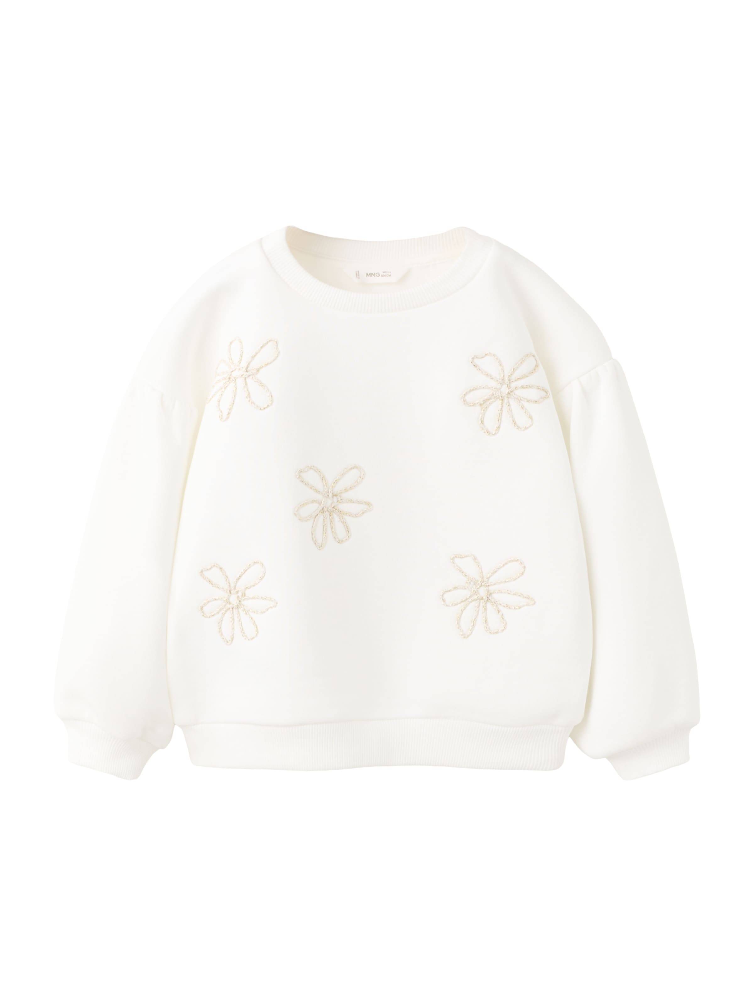 

MANGO KIDS Свитшот 'FLOR' в цвете Off White
