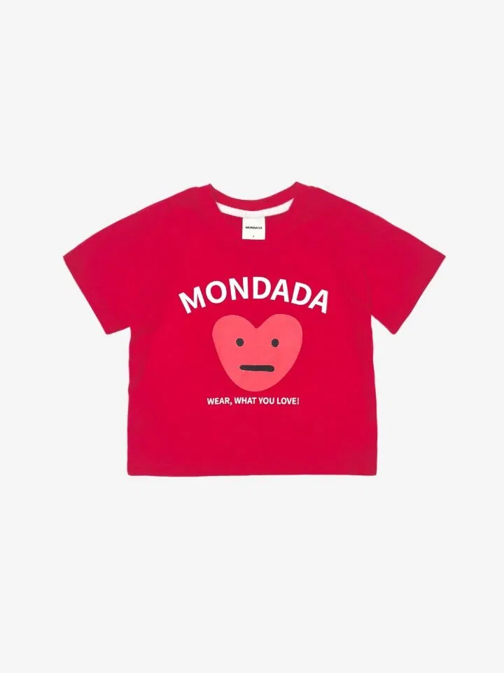 Детская футболка с красным сердцем Cherry от Mondada