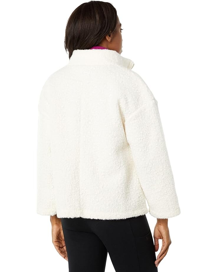 

Свитер Anne Klein Funnel Neck Zip Front Dolman Sleeve Sherpa, цвет Anne White