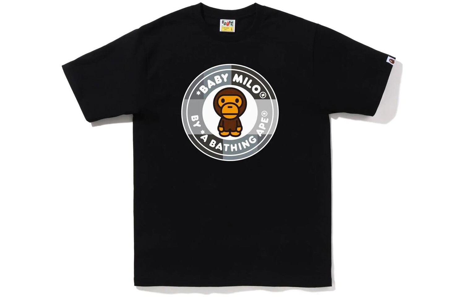 

Футболка BAPE Color Block Milo Busy Works A Bathing Ape, черно-серый