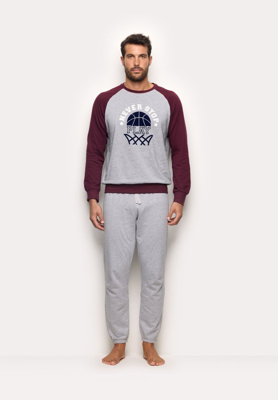 

Пижамный комплект Yamamay F-COACH SET, Melange Grey-Burgundy With Print/Mottled Grey