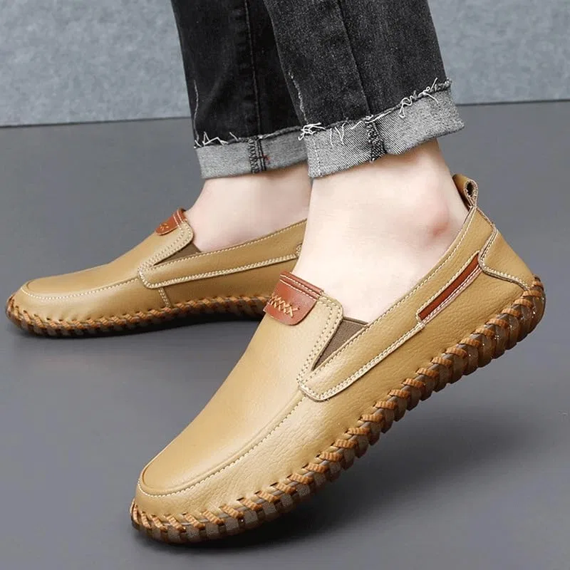 Мокасины мужские повседневные Slip-on на мягкой подошве, бежевый DUYHBAWRS — фото 3