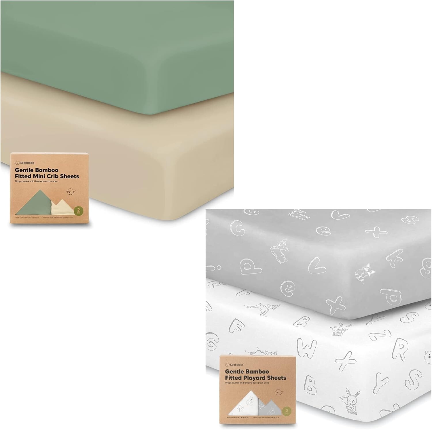 

Kea 2-Pack мини-простыней для детской кроватки KeaBabies