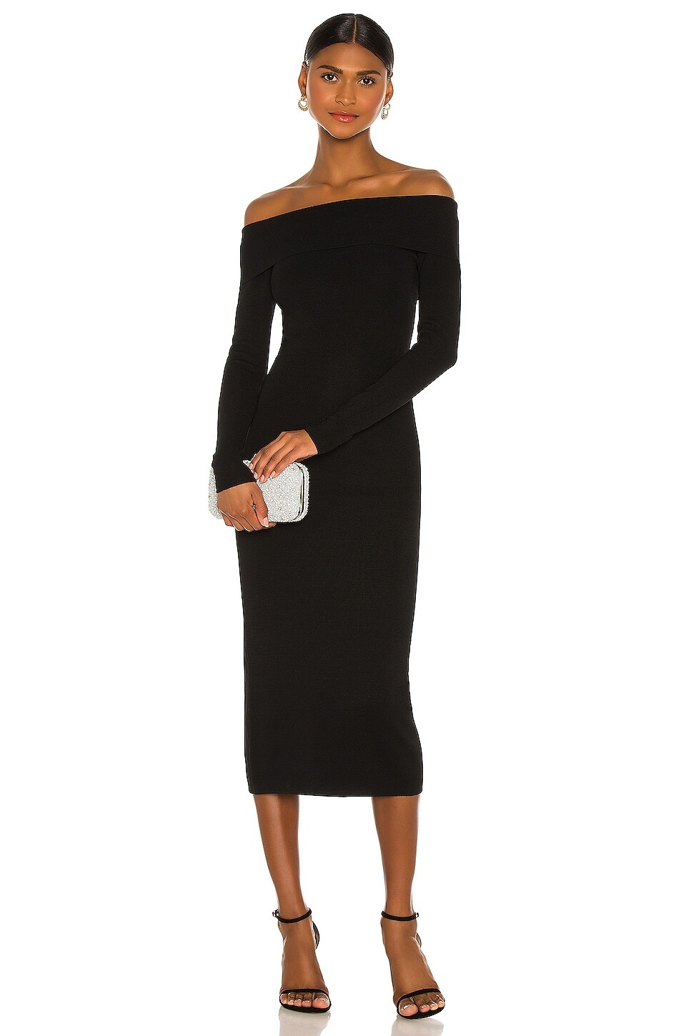 

Платье Bardot Off Shoulder Knit, черный