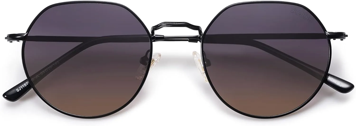 

Круглые поляризованные солнцезащитные очки SOJOS Polygon для женщин и мужчин, в стиле ретро, ​​классика, винтаж, восьмиугольные, модель SJ1157, Multicolor