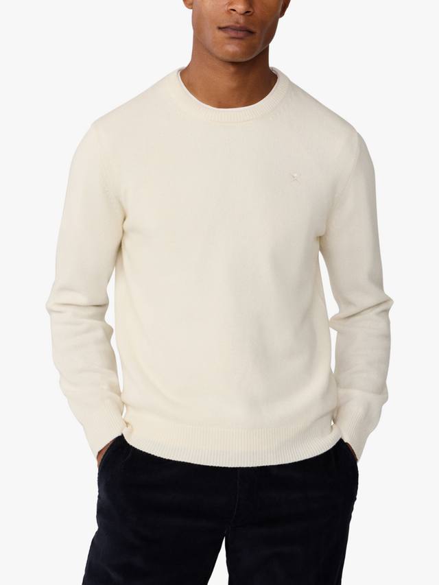 

Пуловер из чистой шерсти с круглым вырезом Hackett London, Off White