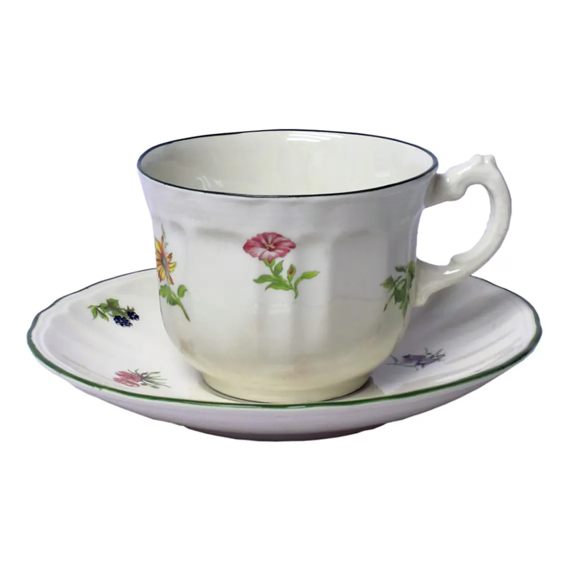 

Чайная чашка с блюдцем San Claudio Flowers and Fruits, разноцветный