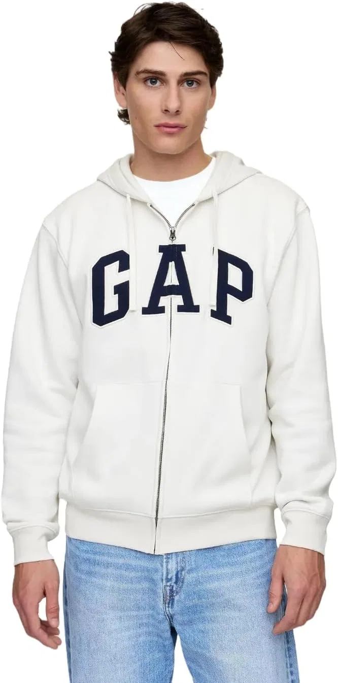Толстовка с капюшоном на молнии GAP, цвет Carls Stone