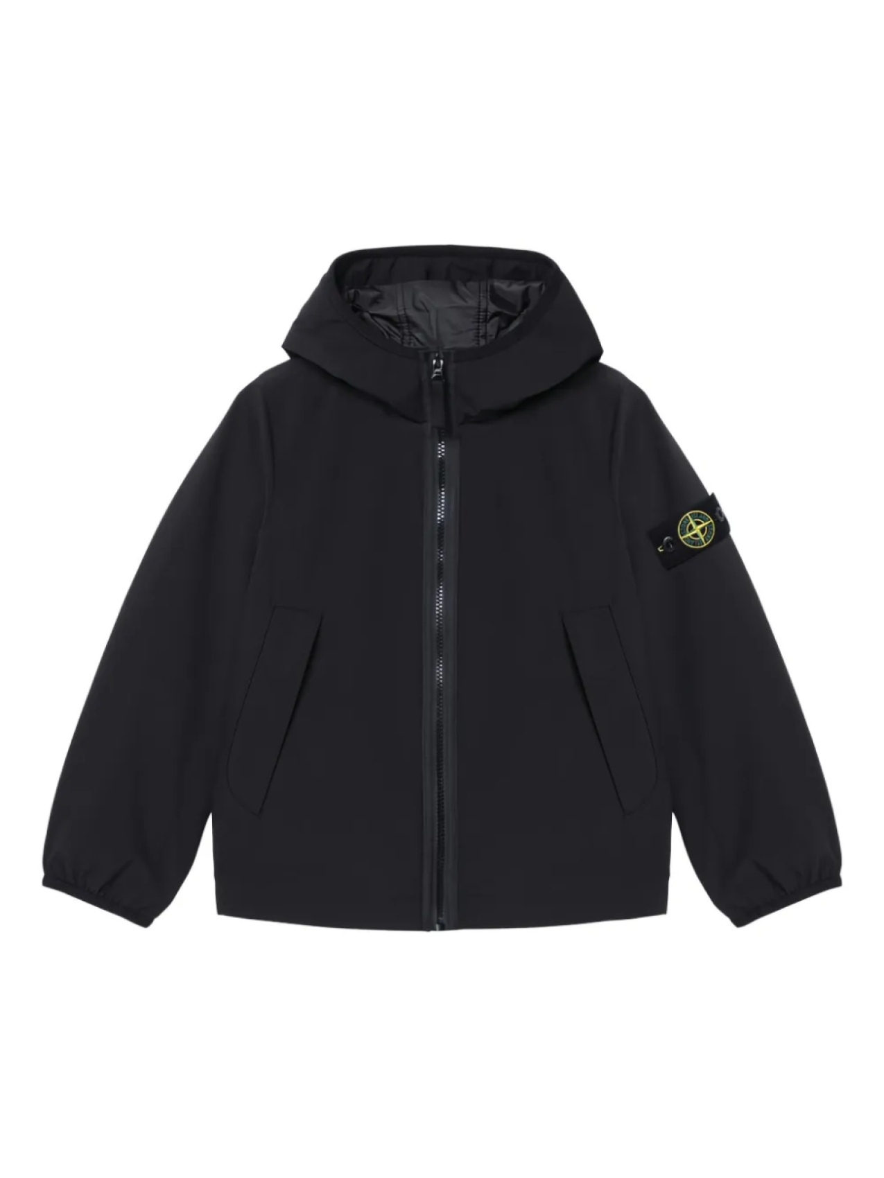 

Stone Island Junior куртка с капюшоном и нашивкой-логотипом, черный