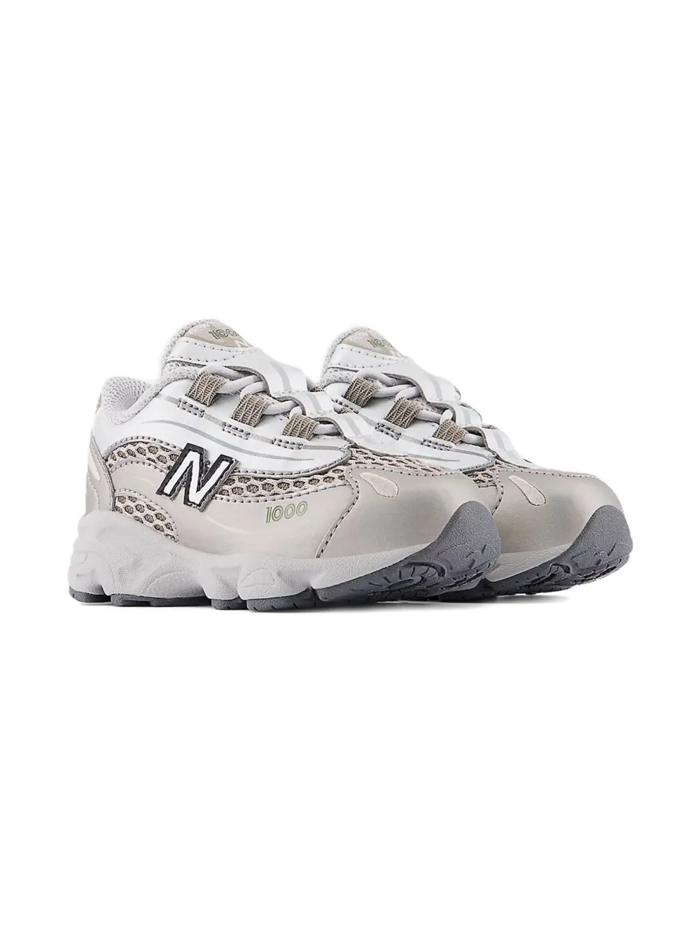 

Кроссовки 1000 Bungee Lace с эффектом металлик New Balance Kids, серый