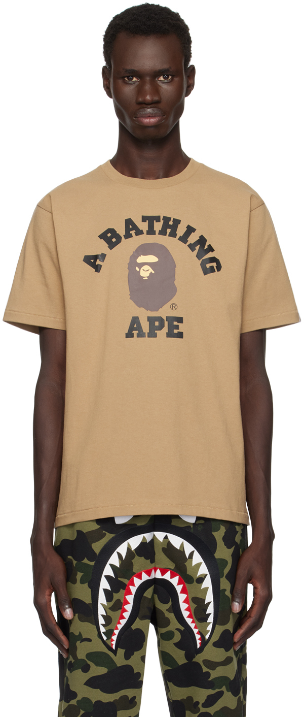 

Футболка колледжа BAPE, бежевый
