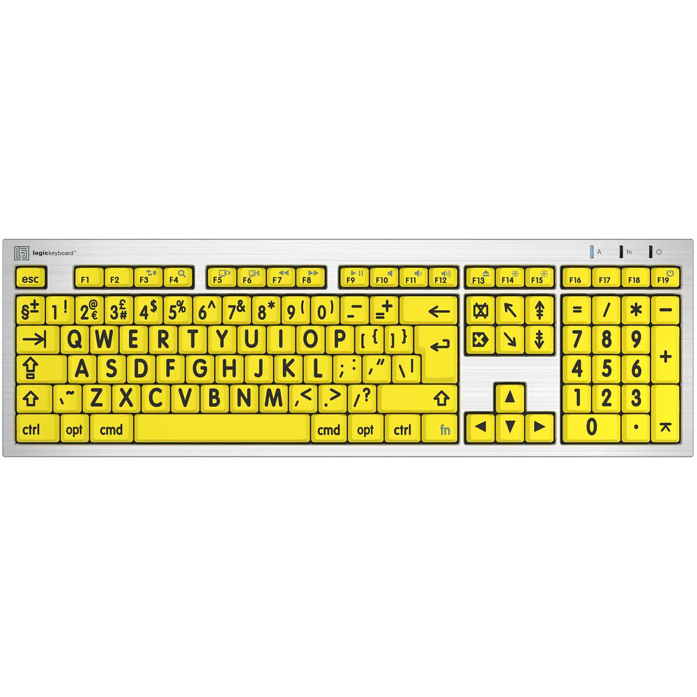 

Клавиатура Logickeyboard ALBA для Mac Pro с американским английским шрифтом (черный на желтом)