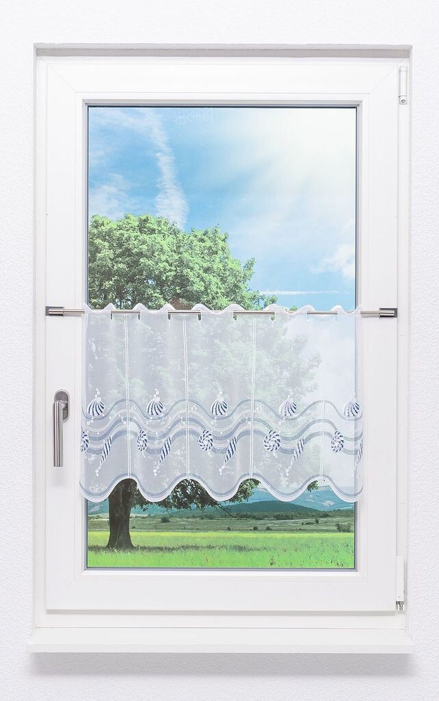 

Панельные шторы (Ш х В) 81,50 см * 40 см синий/морской синий Plauener Spitze