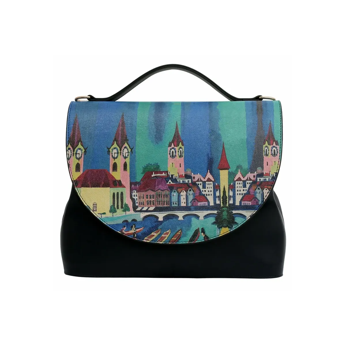 

Сумка с ручкой DOGO "Ladies Handy Bag Prague Nights Vegan Ladies Handbags (Fashion)", Vegan, черный