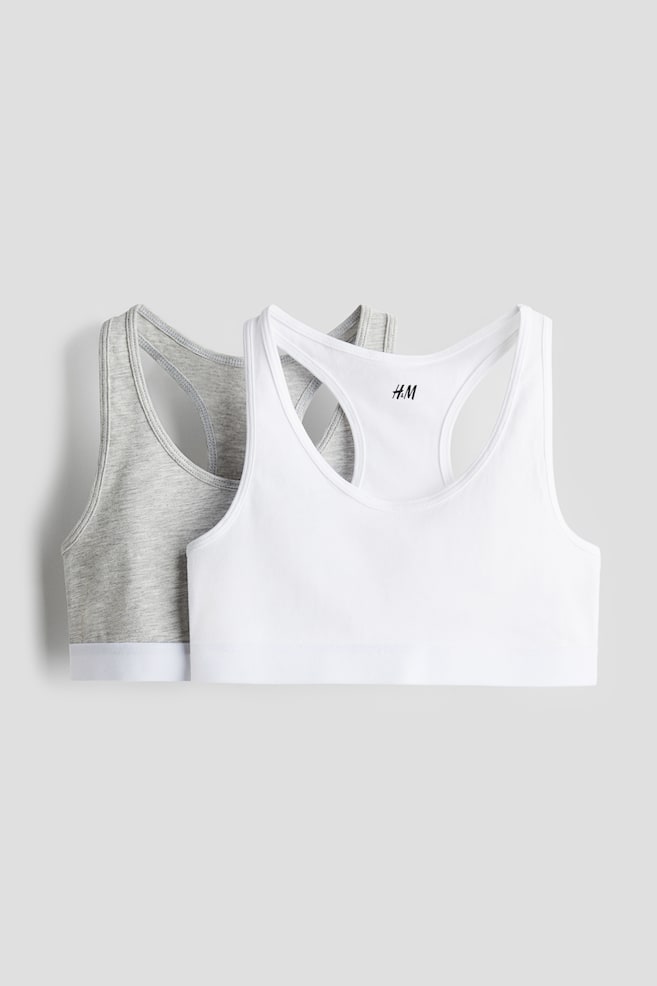 

Упаковка из 2 укороченных топов из хлопкового трикотажа H&M, мультиколор