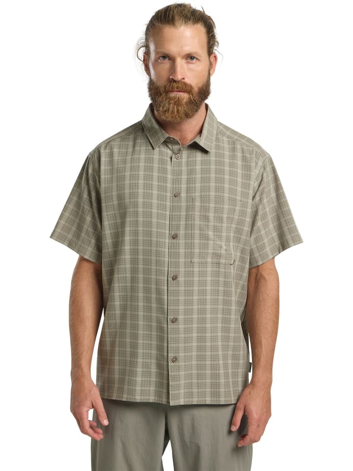 

Jack Wolfskin Мужская повседневная рубашка с коротким рукавом серого цвета