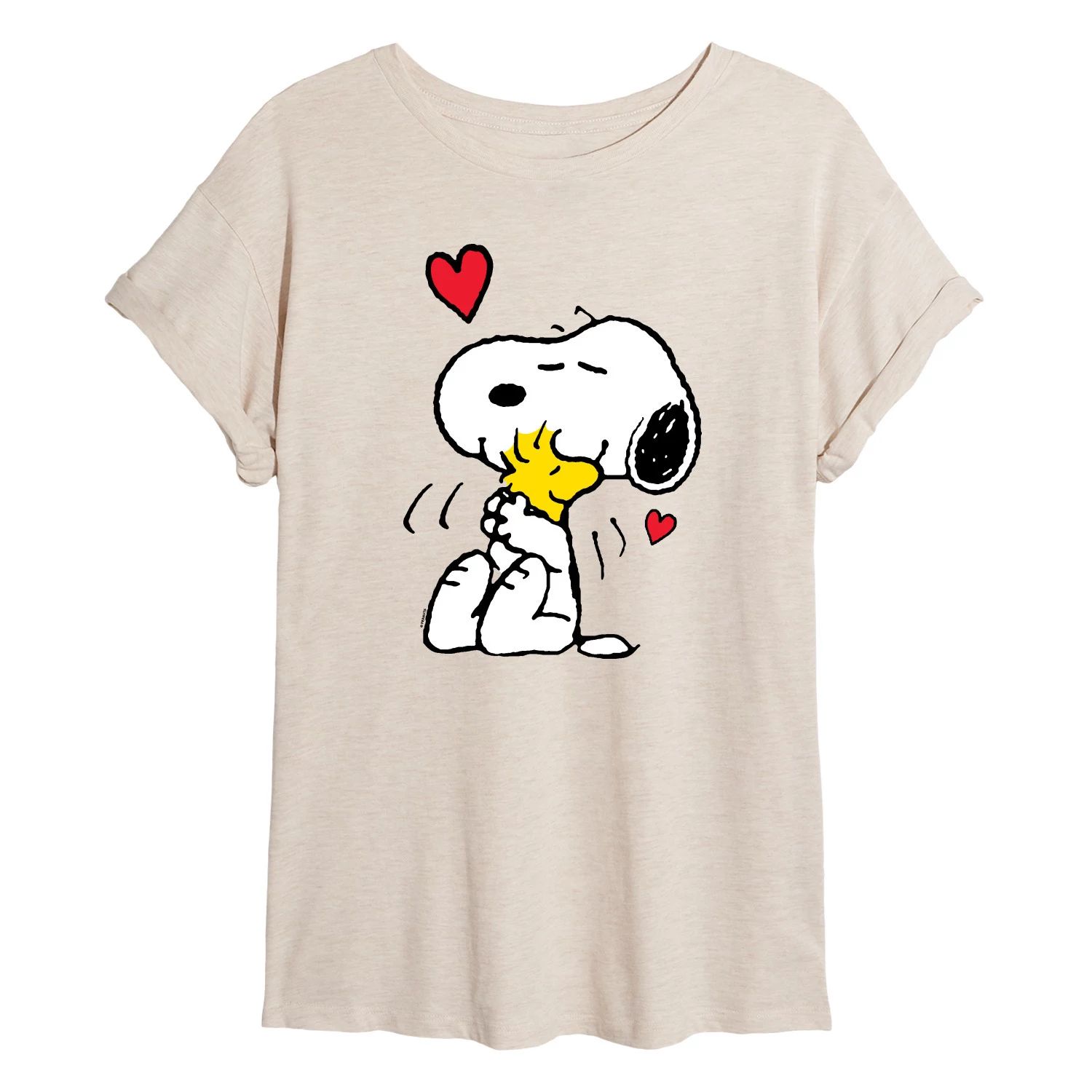 

Струящаяся футболка Juniors' Peanuts Snoopy Hug Licensed Character, бежевый