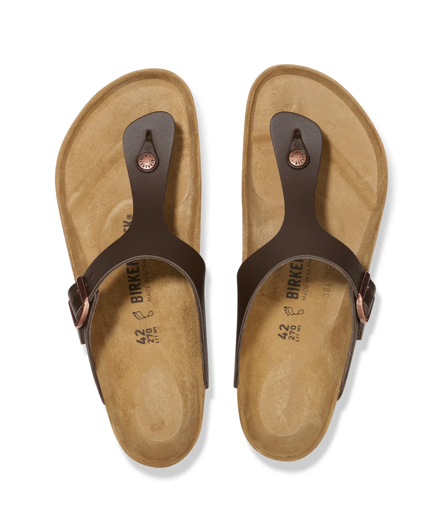 Унисекс сандалии Birkenstock Gizeh из натуральной кожи тёмно-коричневые — фото 3