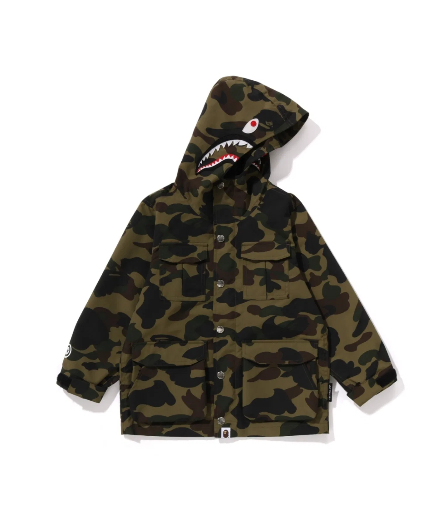 Куртка милитари A BATHING APE из камуфляжного нейлона, зелёная — фото 2