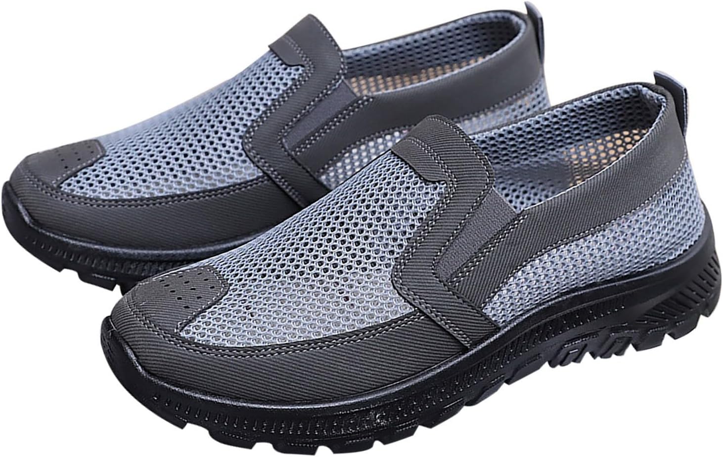

Мужские повседневные прогулочные туфли с поддержкой свода стопы, повседневные слипоны, лоферы, удобные сетчатые лоферы на работу, вождения и бизнес Generic, серый