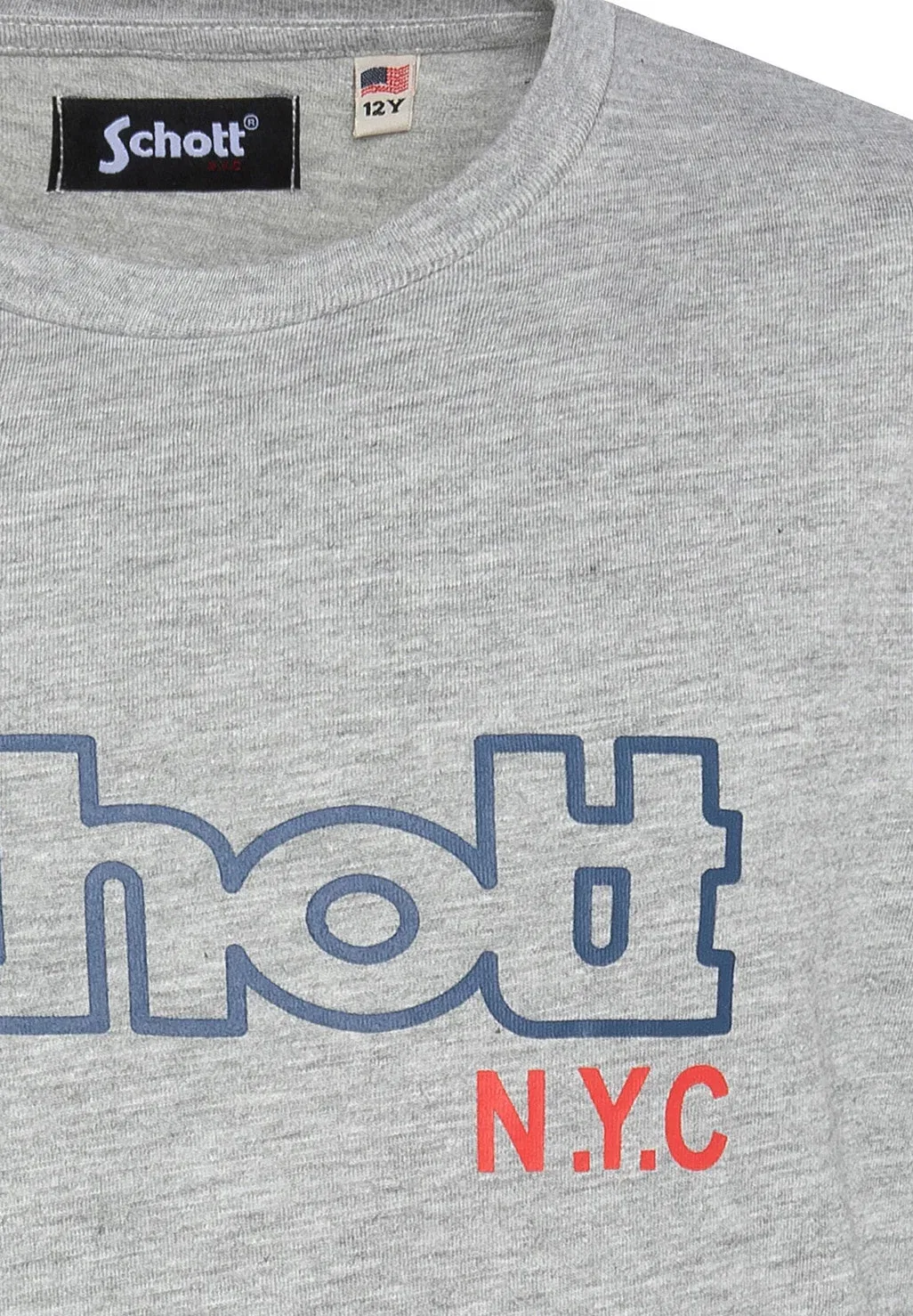 Футболка imprimé nyc унисекс - футболка с принтом Schott, Gris Chiné — фото 3